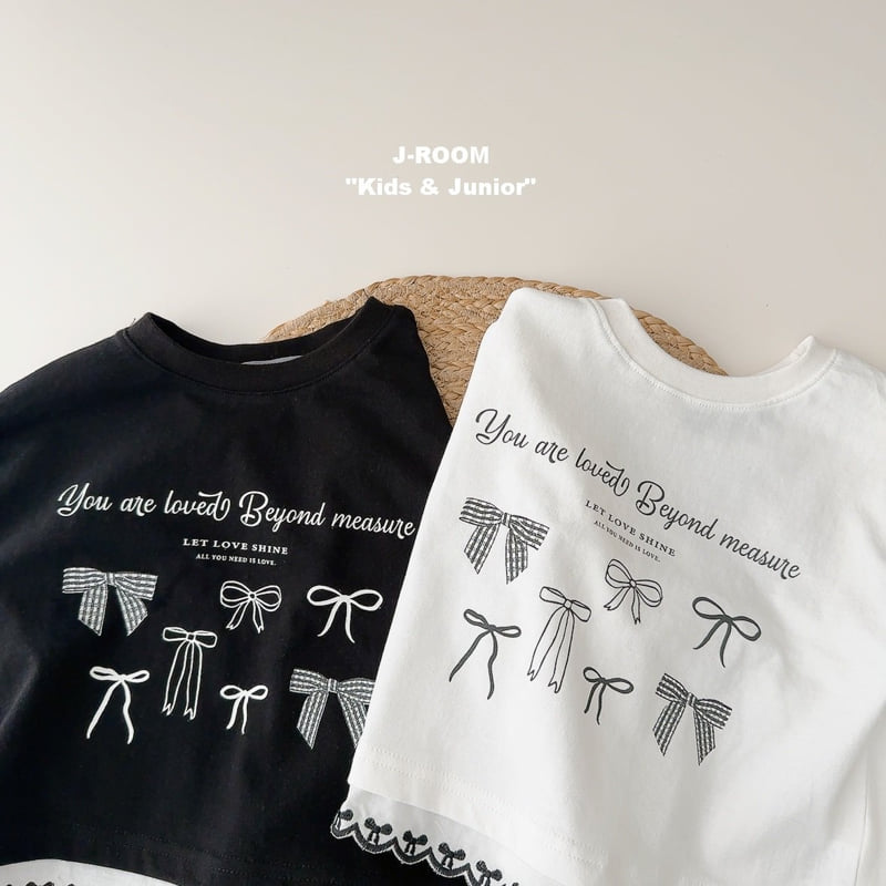 J-Room - Korean Children Fashion - #littlefashionista - Ribbon Hem Lace Tee - 3