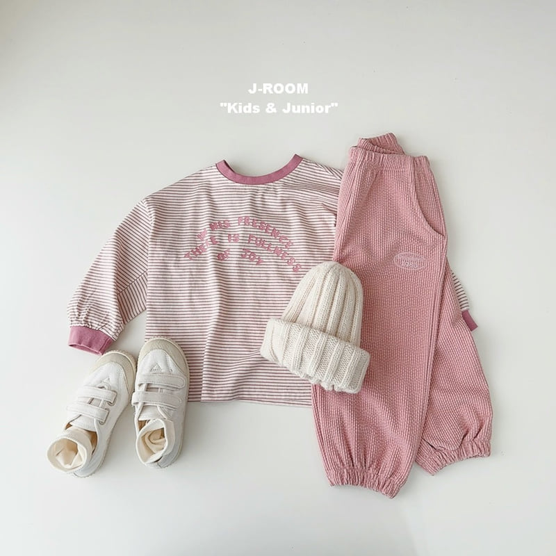 J-Room - Korean Children Fashion - #magicofchildhood - Ribbed Print Stripe Tee - 8