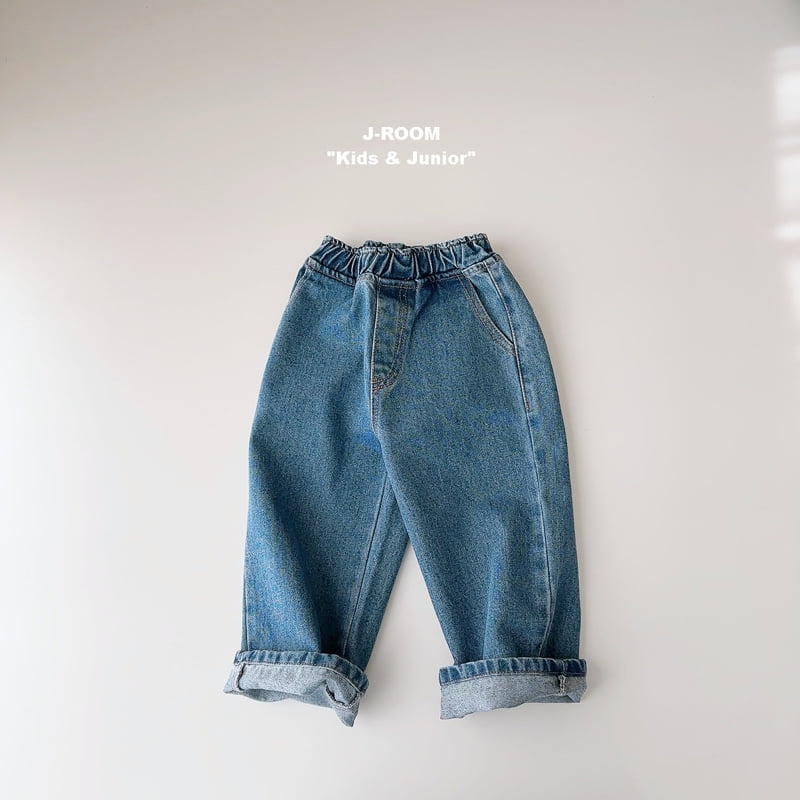 J-Room - Korean Children Fashion - #magicofchildhood - Point Label Wide Denim Pants - 2
