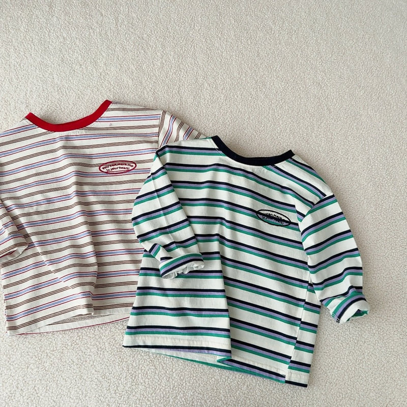 J-Room - Korean Children Fashion - #minifashionista - Fox Multi Stripe Tee - 2
