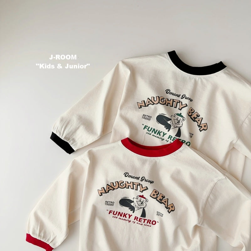 J-Room - Korean Children Fashion - #stylishchildhood - Ribbed Trim Color Print Tee - 5