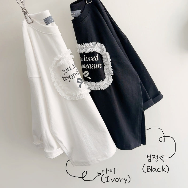 J-Room - Korean Children Fashion - #stylishchildhood - Round Lace Long Tee - 3