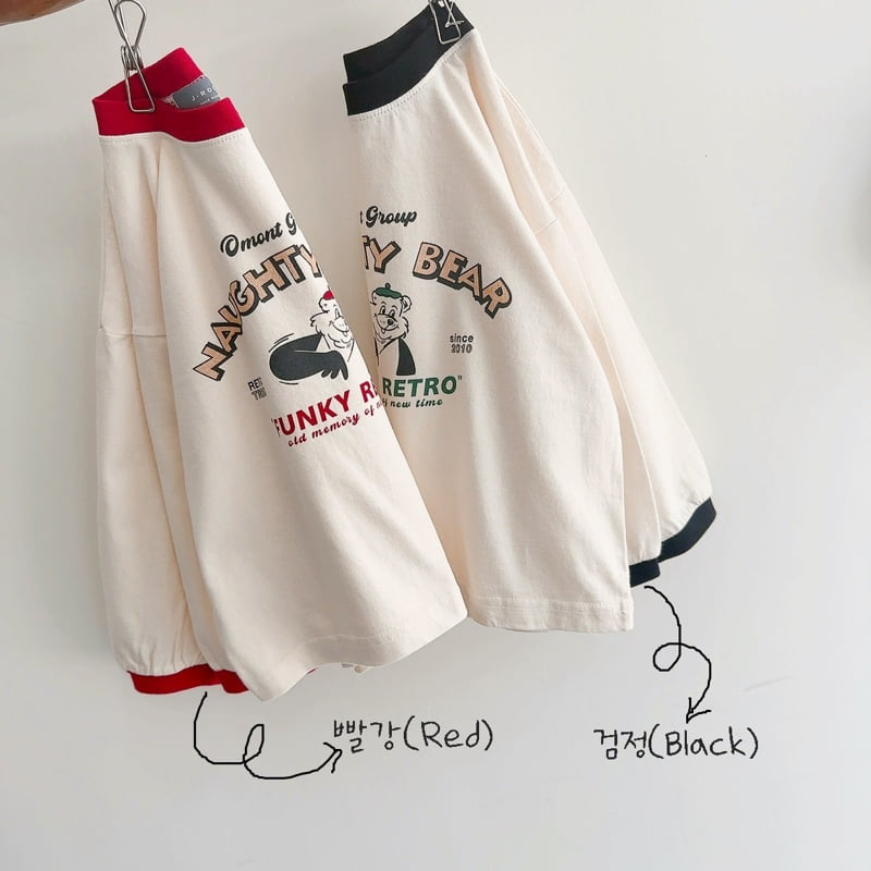 J-Room - Korean Children Fashion - #todddlerfashion - Ribbed Trim Color Print Tee - 3