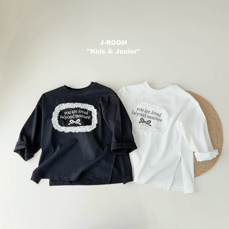 J-Room - Korean Children Fashion - #todddlerfashion - Round Lace Long Tee