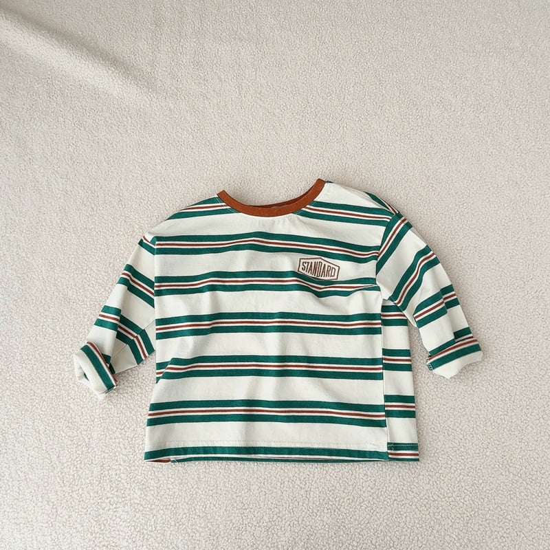 J-Room - Korean Children Fashion - #todddlerfashion - Kale Stripe Tee - 11