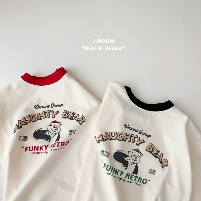 J-Room - Korean Children Fashion - #todddlerfashion - Ribbed Trim Color Print Tee - 4
