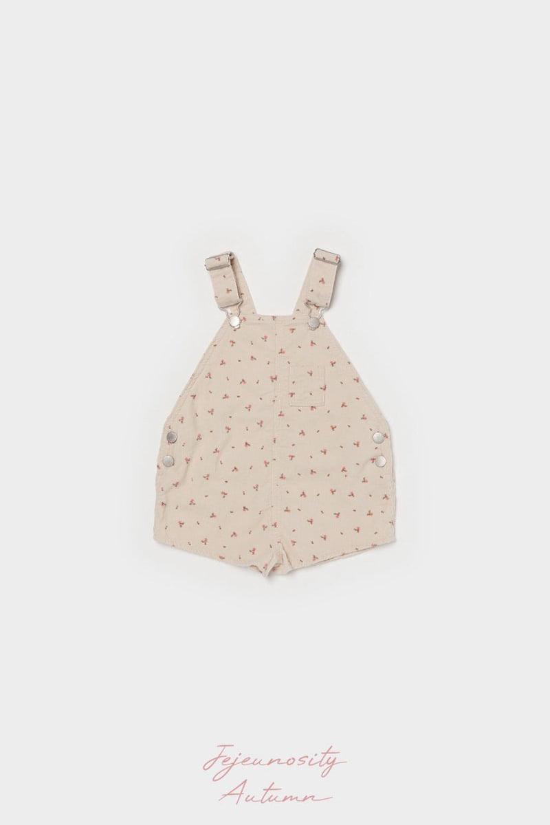 Jejeunosity - Korean Children Fashion - #discoveringself - Golden Berry Short Overalls - 4