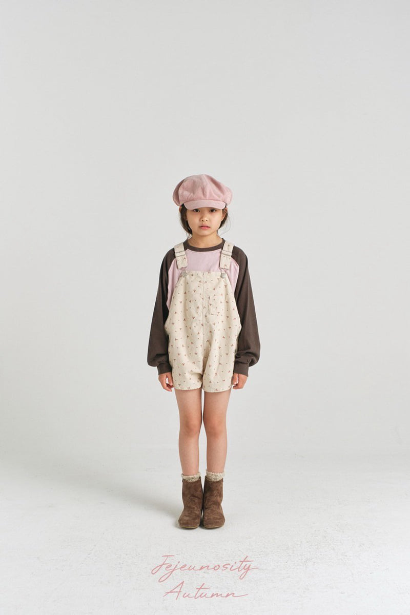 Jejeunosity - Korean Children Fashion - #littlefashionista - Golden Berry Short Overalls - 9