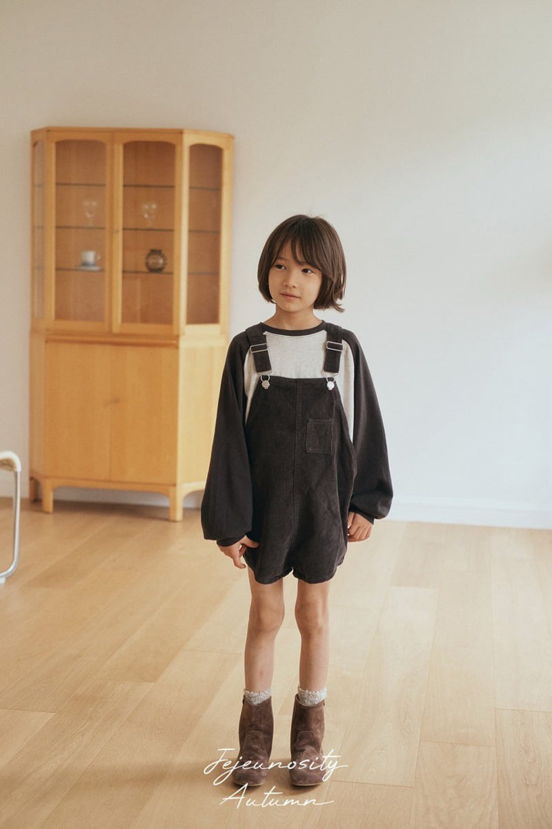 Jejeunosity - Korean Children Fashion - #minifashionista - Golden Berry Short Overalls - 11