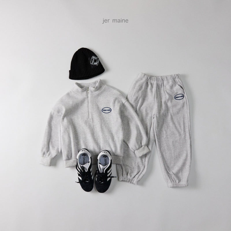 Jermaine - Korean Children Fashion - #Kfashion4kids - New York Waffle Zip-Up Tee - 3