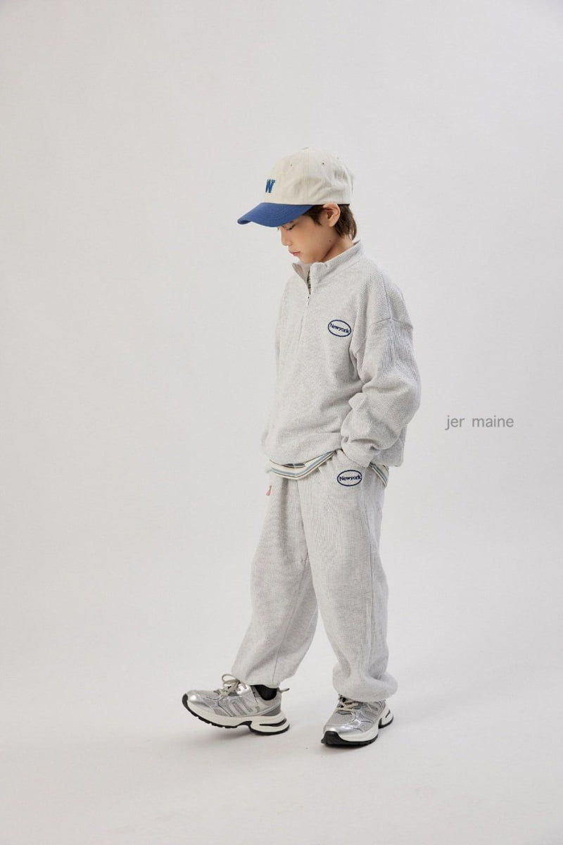 Jermaine - Korean Children Fashion - #childrensboutique - New York Waffle Zip-Up Tee - 12