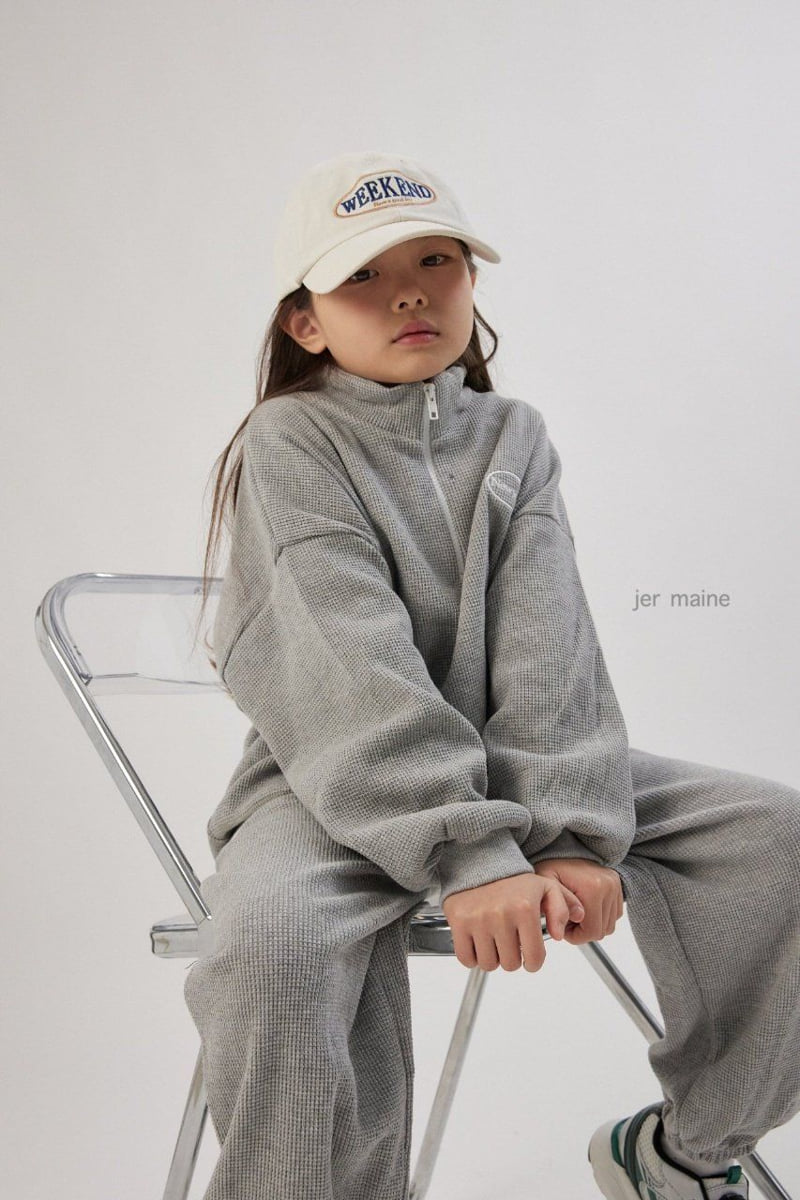 Jermaine - Korean Children Fashion - #stylishchildhood - New York Waffle Zip-Up Tee - 10