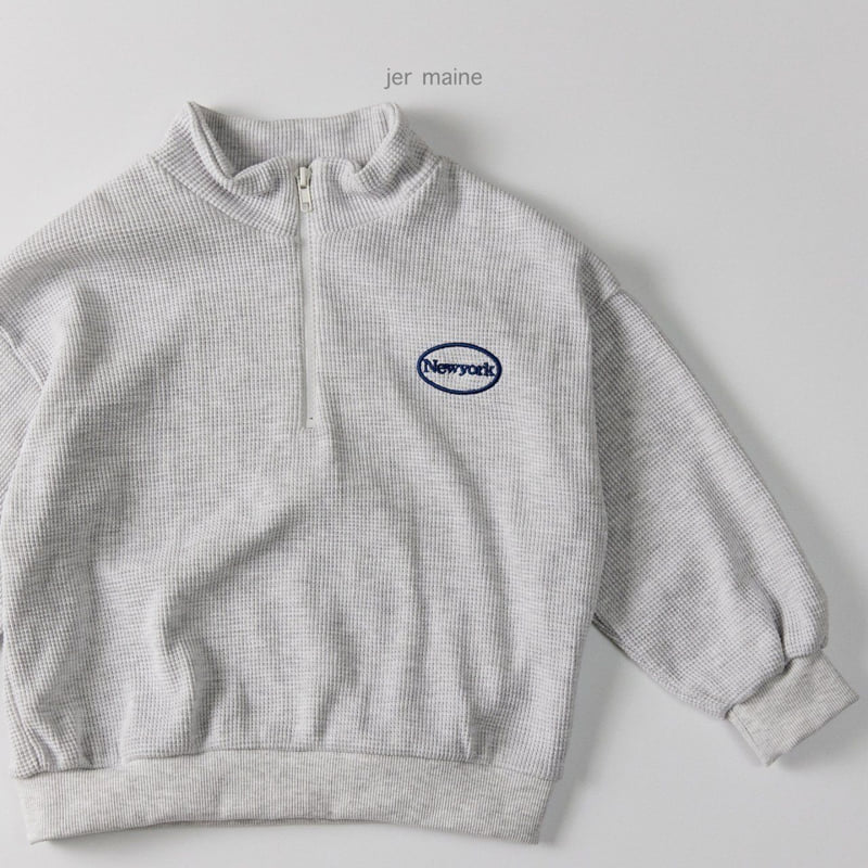 Jermaine - Korean Children Fashion - #todddlerfashion - New York Waffle Zip-Up Tee - 8