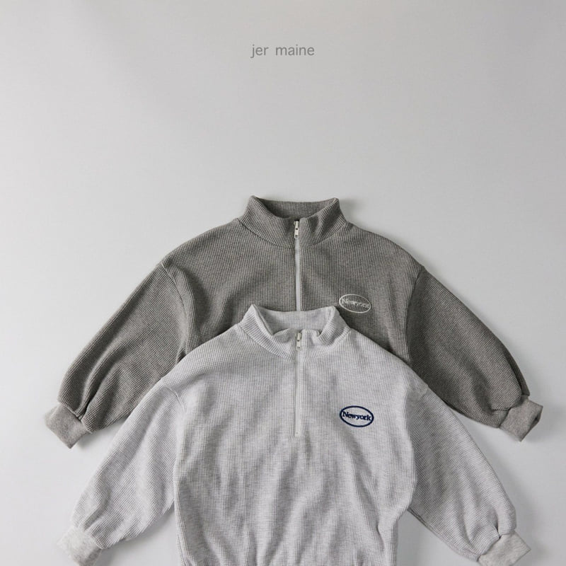 Jermaine - Korean Children Fashion - #toddlerclothing - New York Waffle Zip-Up Tee - 9