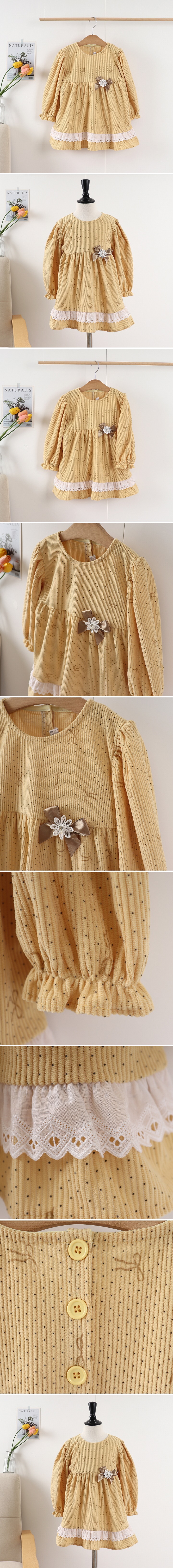 Jierang - Korean Children Fashion - #littlefashionista - Ribbon Dot One-piece