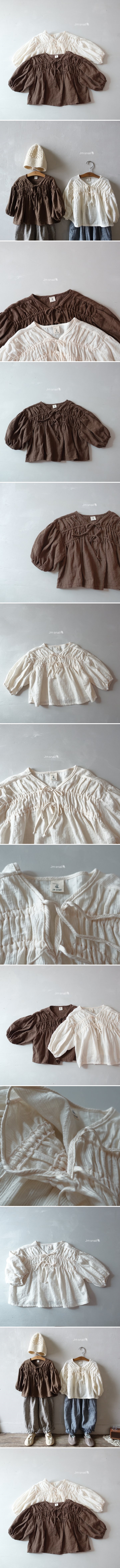 Jm Snail - Korean Children Fashion - #designkidswear - Shirring Strap Ribbon Blouse