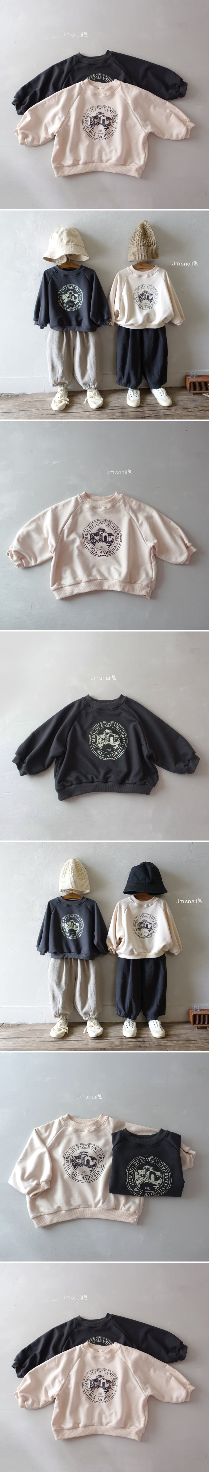 Jm Snail - Korean Children Fashion - #kidzfashiontrend - Mini Collection Raglan Sweatshirt