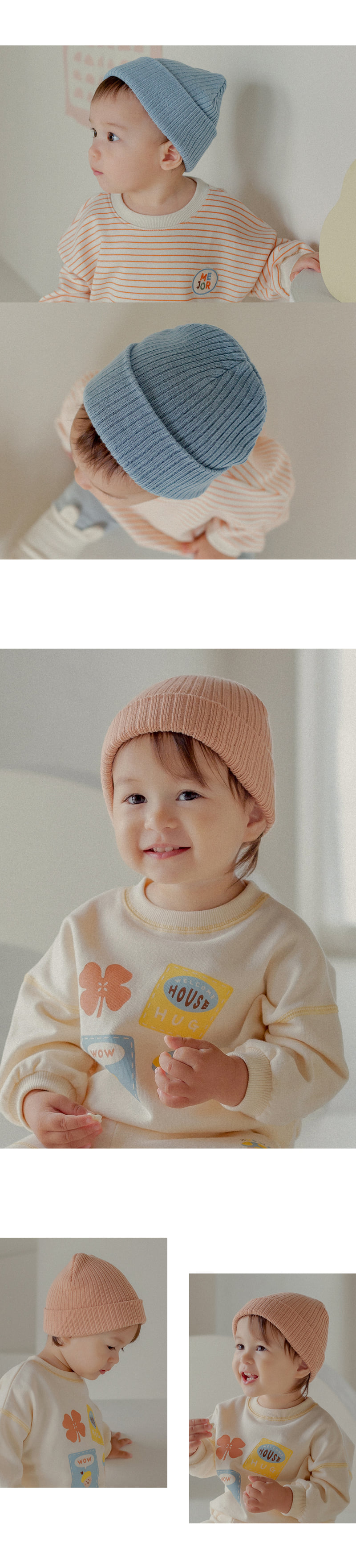 Kids Clara - Korean Baby Fashion - #babyoninstagram - Style Ribbed Beanie - 4