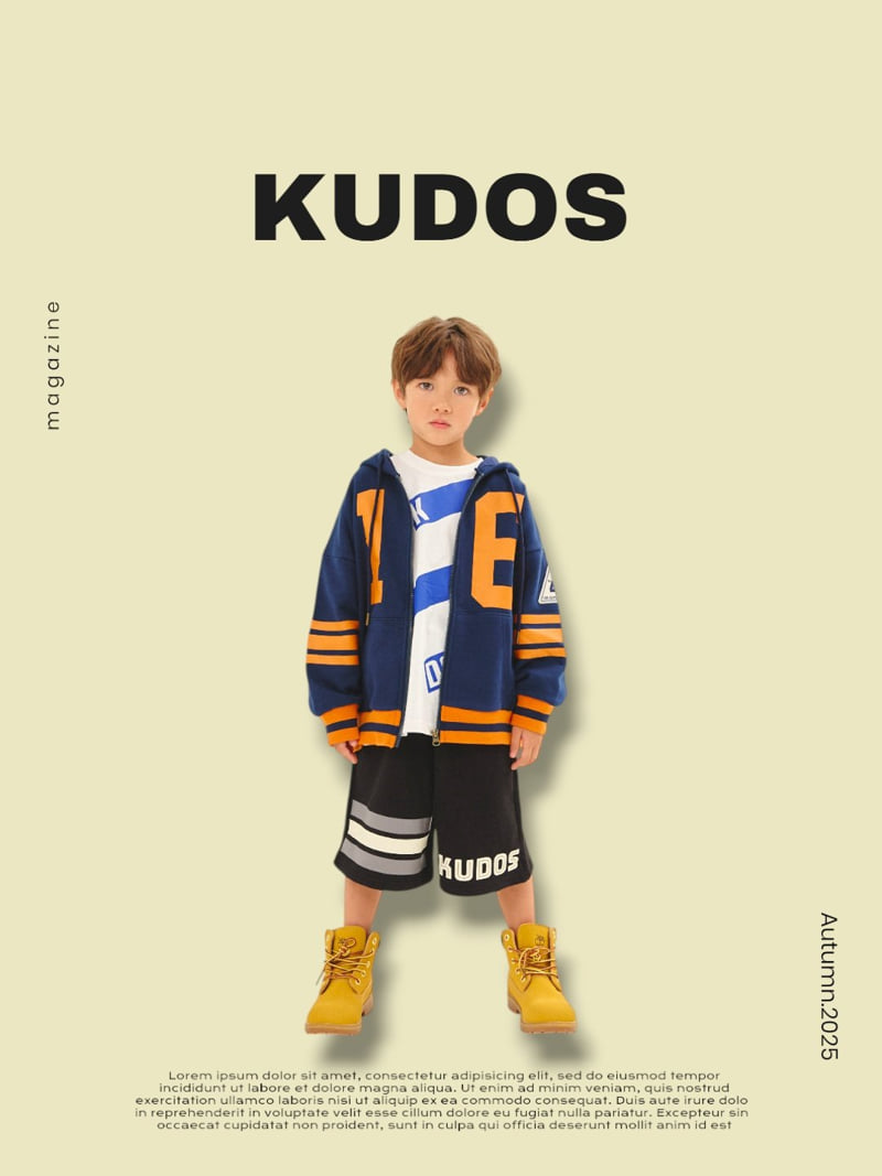 Kudos - Korean Children Fashion - #kidsshorts - Sporty Hooded Zip-Up - 11