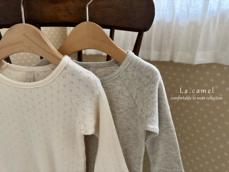 La Camel - Korean Baby Fashion - #babyfashion - Vanilla Eyelet Suit - 2