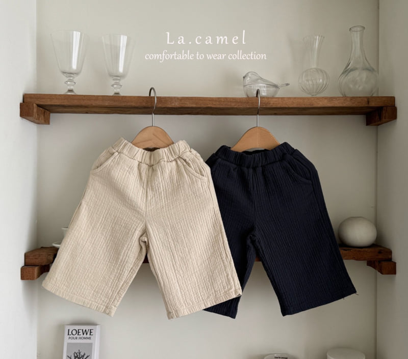 La Camel - Korean Baby Fashion - #babygirlfashion - Stitch Wide Pants