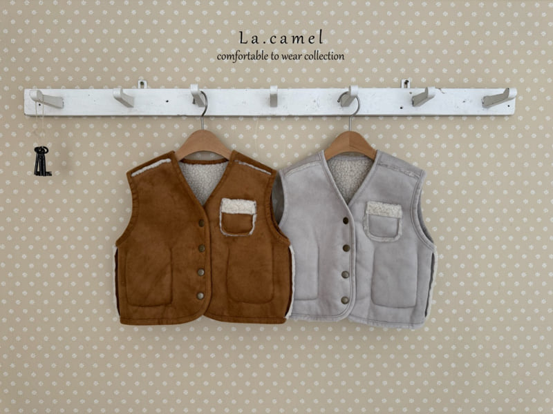 La Camel - Korean Baby Fashion - #babyoninstagram - Teddy Reversible Shearling Vest - 7