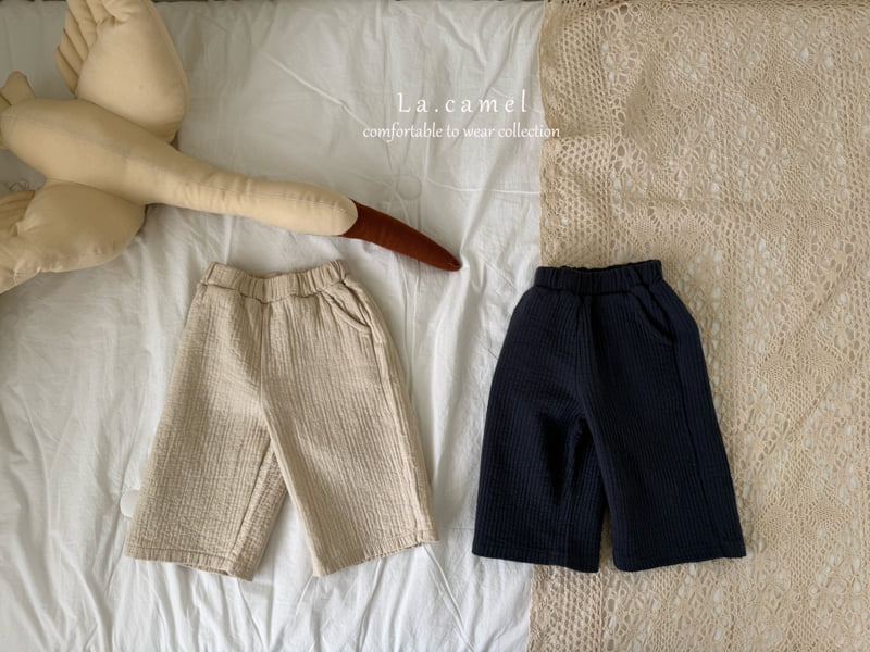 La Camel - Korean Baby Fashion - #babyoninstagram - Stitch Wide Pants - 3