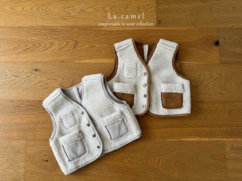 La Camel - Korean Baby Fashion - #babyootd - Teddy Reversible Shearling Vest - 8