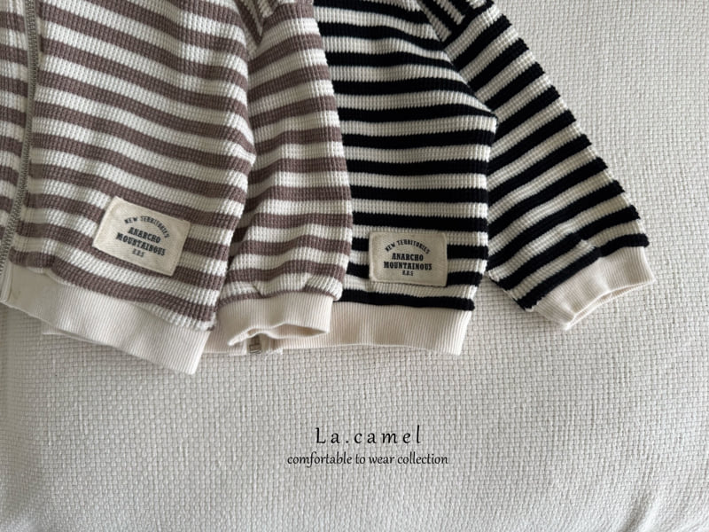 La Camel - Korean Baby Fashion - #babyootd - Honey Waffle Hood Zip-up - 3