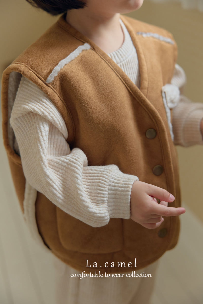 La Camel - Korean Baby Fashion - #babyoutfit - Teddy Reversible Shearling Vest - 10