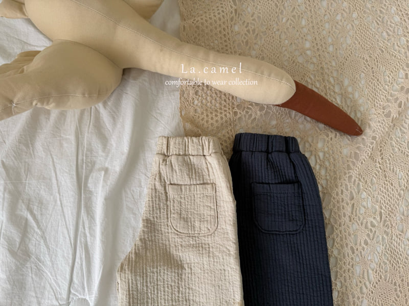 La Camel - Korean Baby Fashion - #babyoutfit - Stitch Wide Pants - 5
