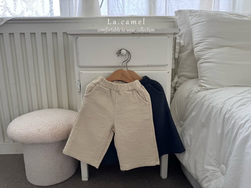 La Camel - Korean Baby Fashion - #babyoutfit - Stitch Wide Pants - 6