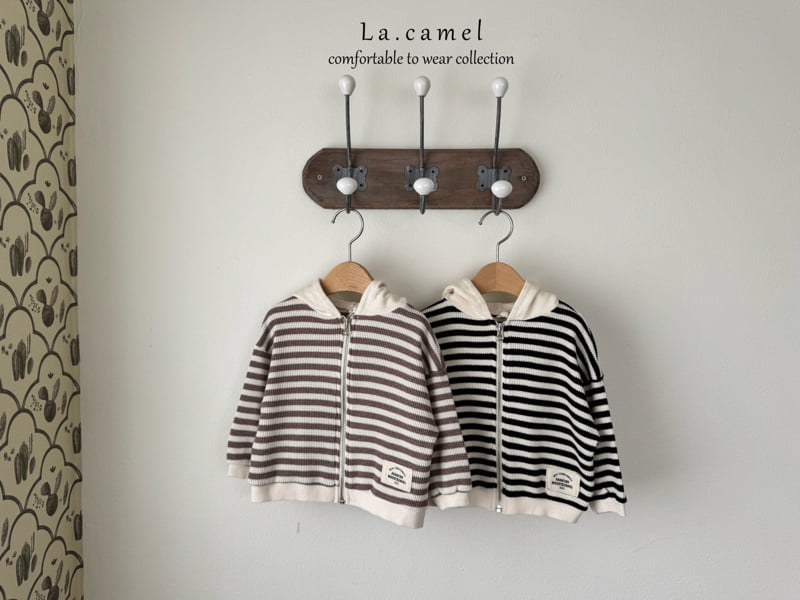La Camel - Korean Baby Fashion - #babyootd - Honey Waffle Hood Zip-up - 4