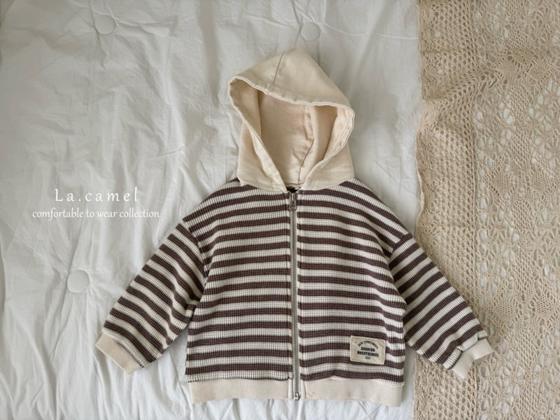 La Camel - Korean Baby Fashion - #babyoutfit - Honey Waffle Hood Zip-up - 5