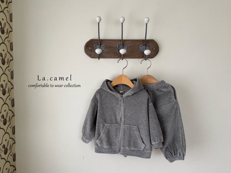 La Camel - Korean Baby Fashion - #babyoutfit - Velour Hoodie - 3