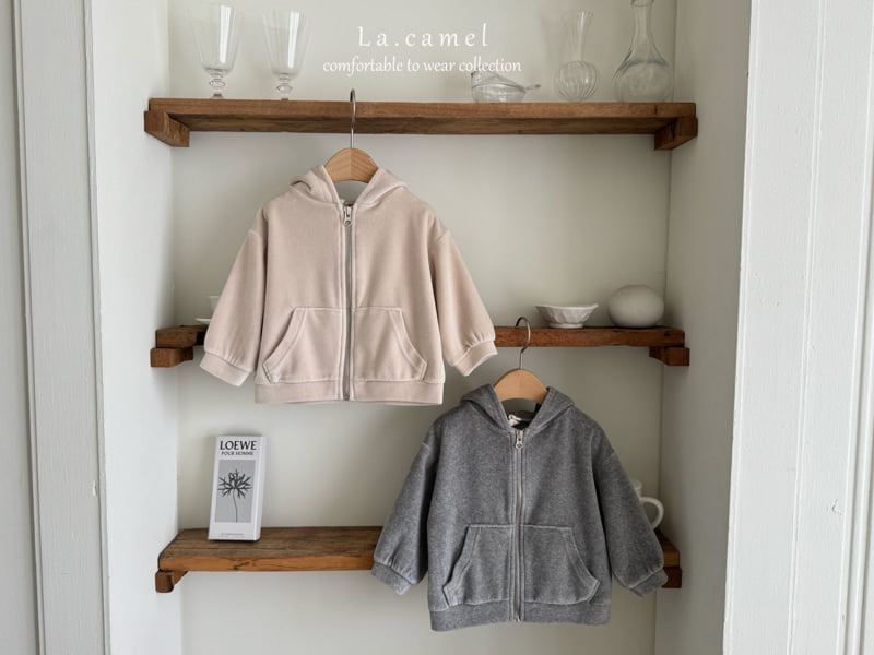La Camel - Korean Baby Fashion - #onlinebabyboutique - Velour Hoodie - 5