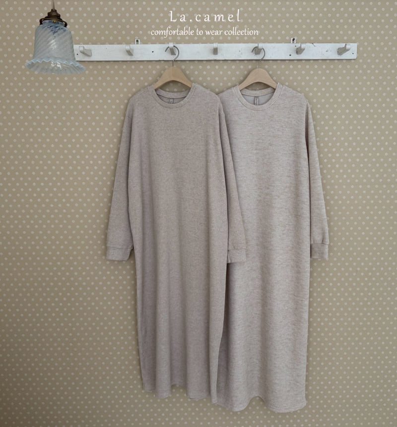 La Camel - Korean Women Fashion - #momslook - Waffle Adult One-piece - 3