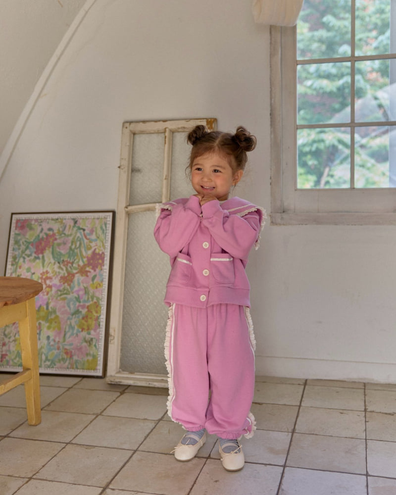 Lago - Korean Children Fashion - #Kfashion4kids - Lace Line Jogger Pants - 12