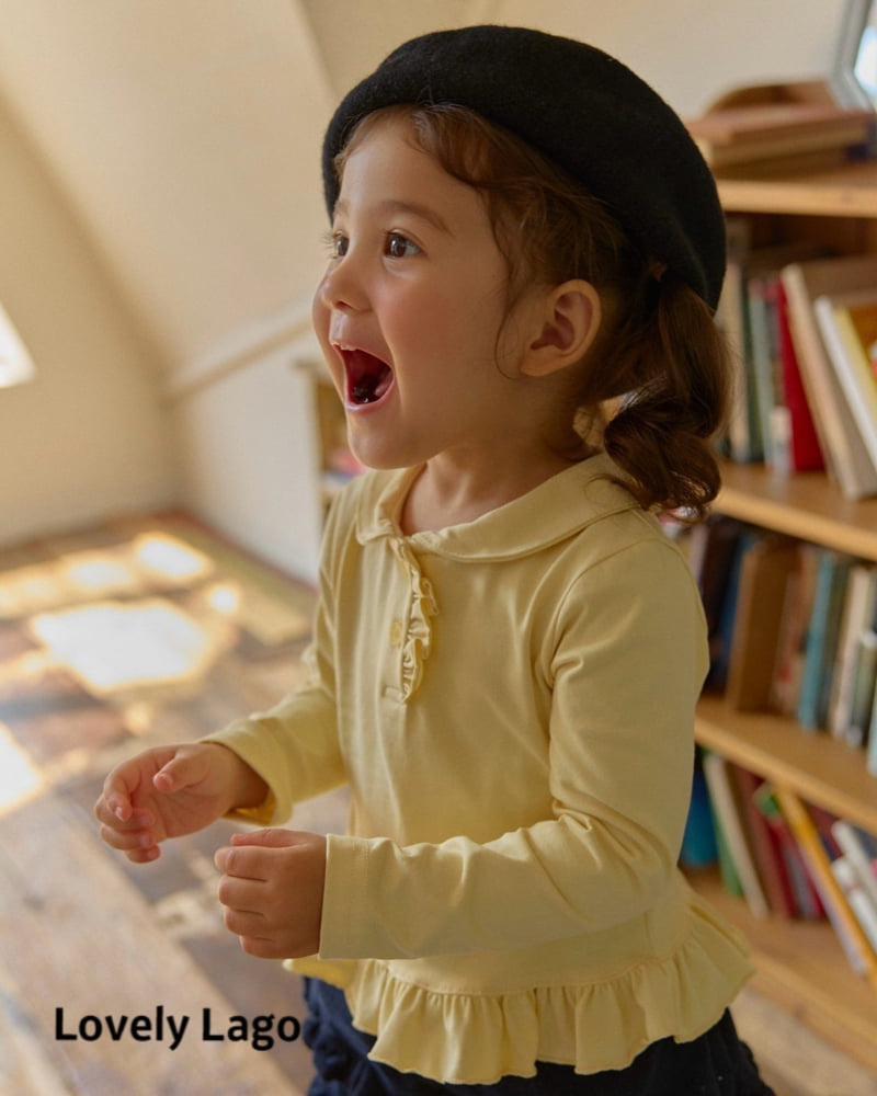 Lago - Korean Children Fashion - #childofig - Mini Frill Collar Tee - 2