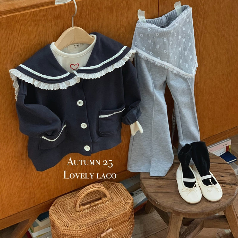 Lago - Korean Children Fashion - #childrensboutique - Heart Bootcut Pants - 10