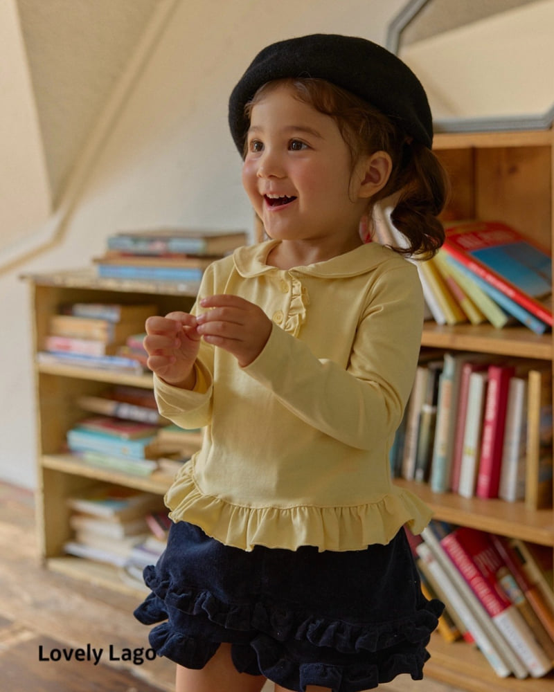 Lago - Korean Children Fashion - #childrensboutique - Mini Frill Collar Tee - 3