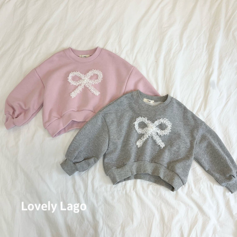 Lago - Korean Children Fashion - #childrensboutique - Pearl Lace Sweatshirt