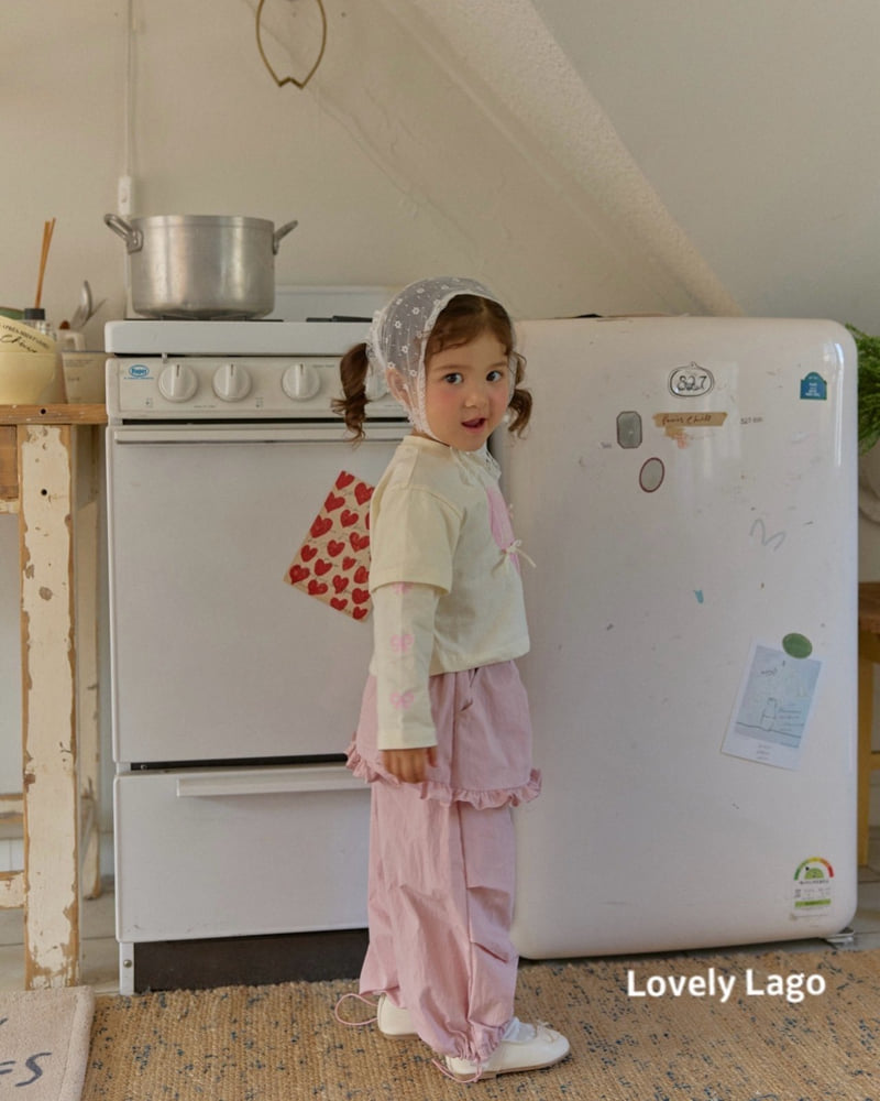 Lago - Korean Children Fashion - #designkidswear - Heart Ribbon Print Tee - 6