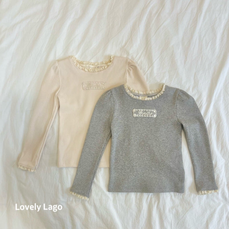 Lago - Korean Children Fashion - #designkidswear - Lace Ribbed Tee