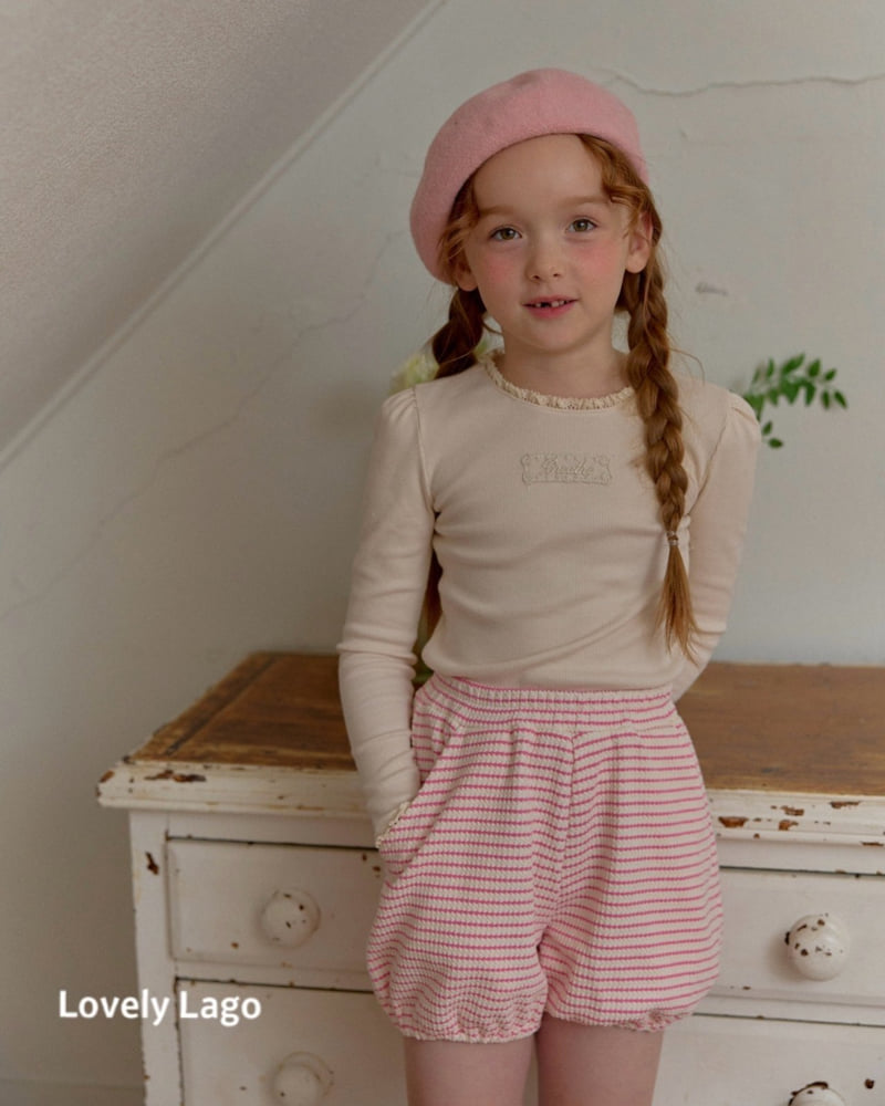 Lago - Korean Children Fashion - #discoveringself - Lace Ribbed Tee - 2