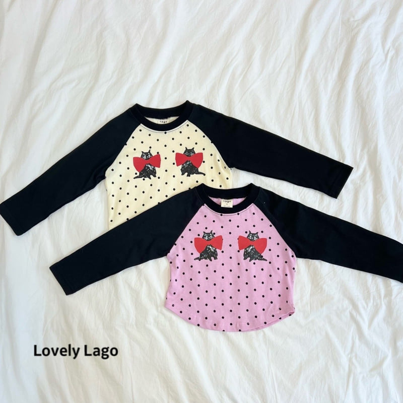 Lago - Korean Children Fashion - #fashionkids - Cat Raglan Tee