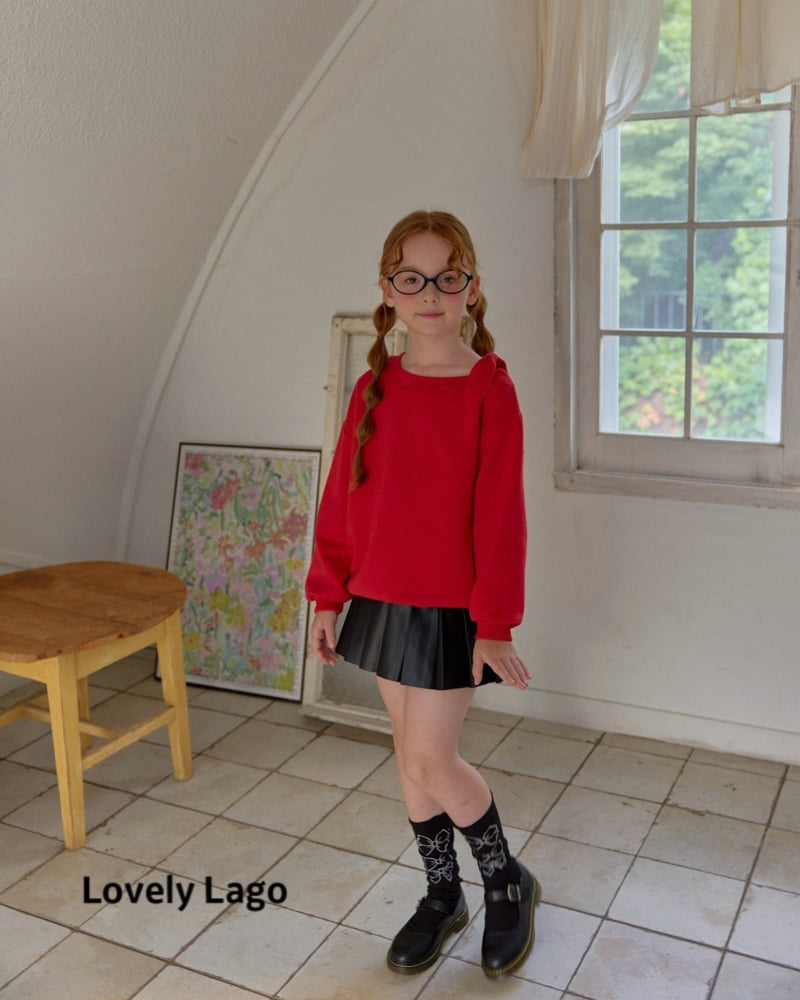 Lago - Korean Children Fashion - #kidsshorts - Ribbon Unbalanced Sweatshirt - 6