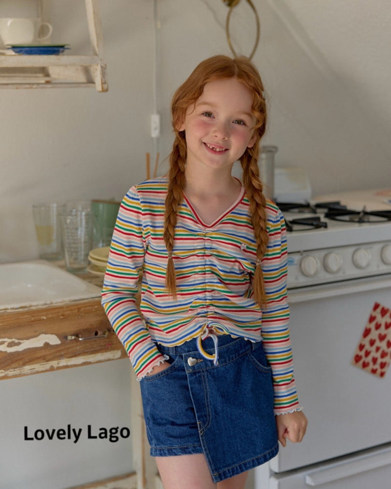 Lago - Korean Children Fashion - #kidsshorts - Rainbow Shirring Tee - 10