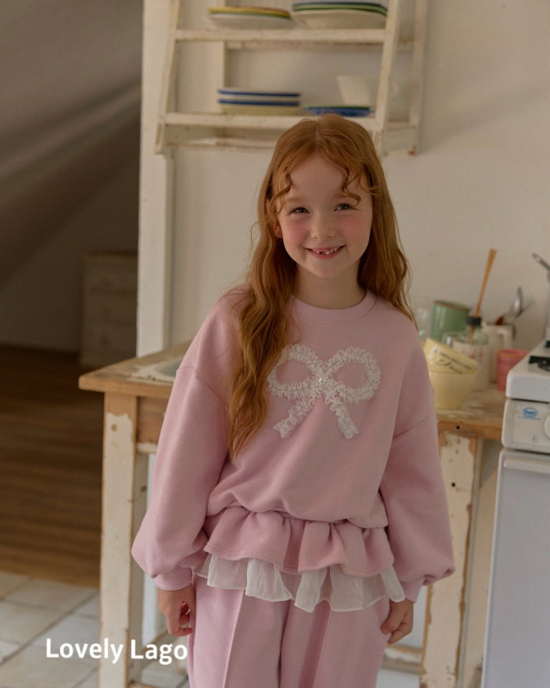 Lago - Korean Children Fashion - #kidsshorts - Pearl Lace Sweatshirt - 5