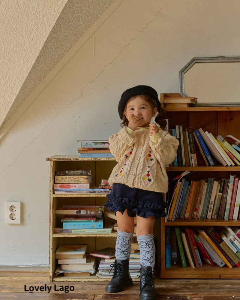 Lago - Korean Children Fashion - #kidzfashiontrend - Flower Embroidery Cardigan - 9